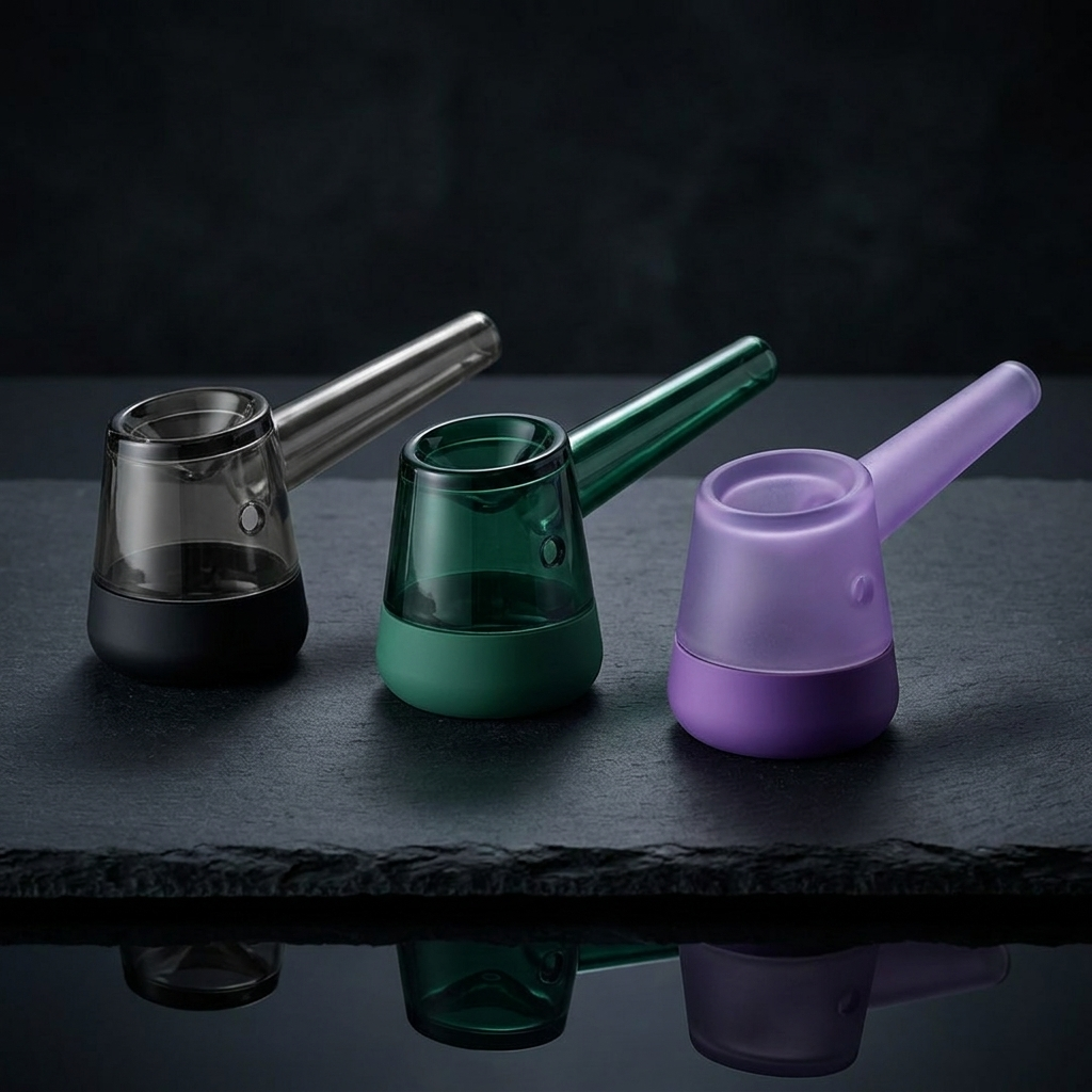 Vessel Forge glass pipe - Black, Emerald, Lilac colorways