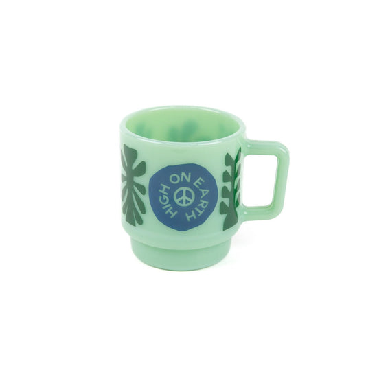 High on Earth milk-glass mug