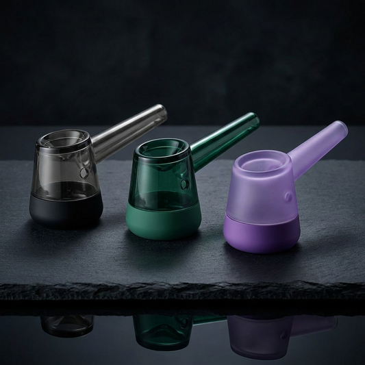 Vessel Forge glass pipe - Black, Emerald, Lilac colorways